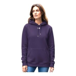 Under Armour Hustle Fleece Women's Pullover Regular Fit Hoodie Dark Purple, Sz S